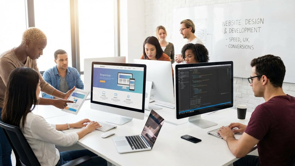 working on website development